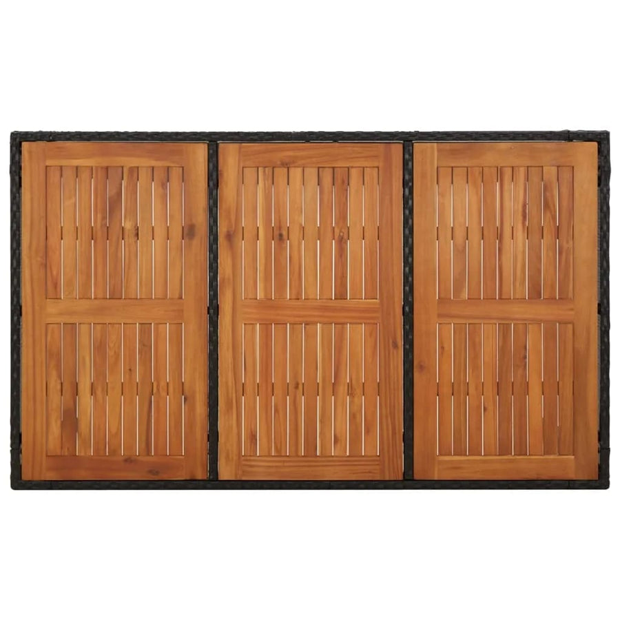 -Delige Tuinset Met Kussens Poly Rattan 7 150 cm tafellengte Zwart