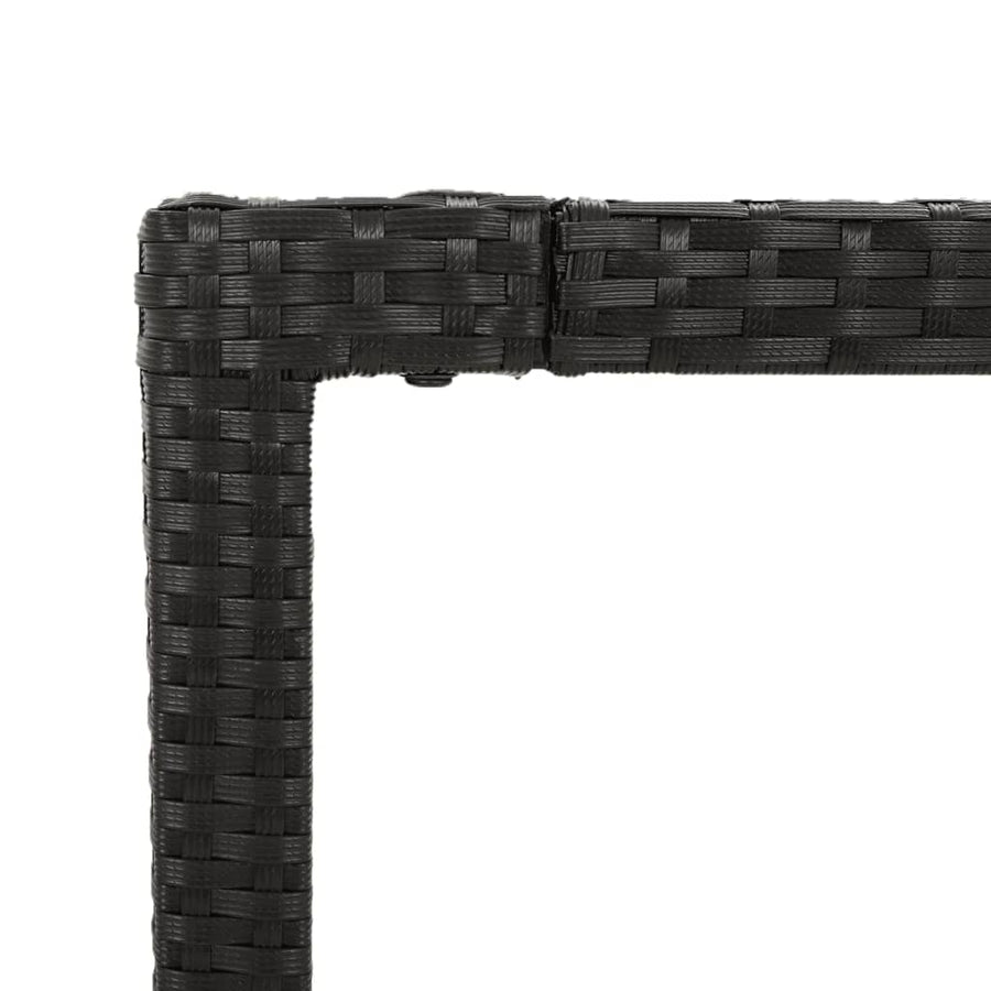 7-Delige Tuinset Met Kussens Poly Rattan Zwart 190 cm tafellengte