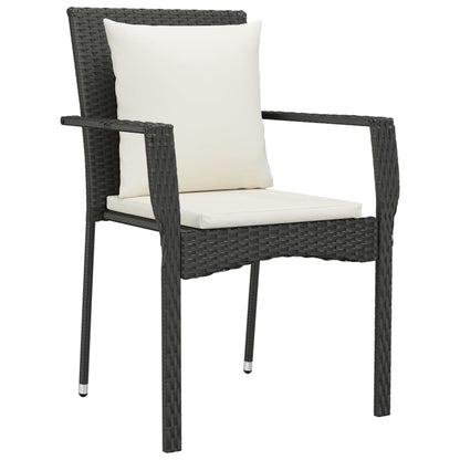 9-Delige Tuinset Poly Rattan Zwart 190 cm tafellengte