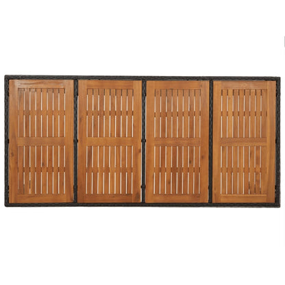 9-Delige Tuinset Poly Rattan Zwart 190 cm tafellengte