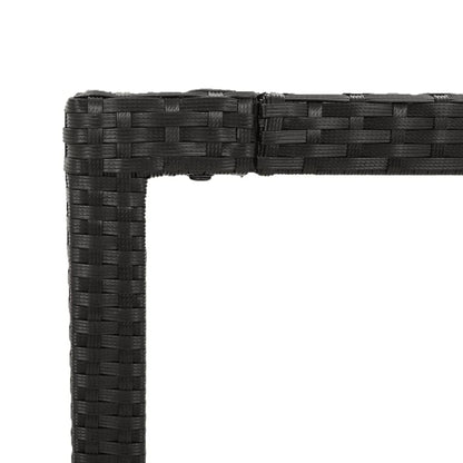 9-Delige Tuinset Poly Rattan Zwart 190 cm tafellengte