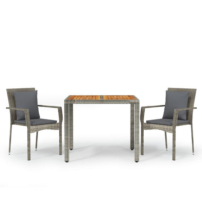 3-Delige Tuinset Met Kussens Poly Rattan 2