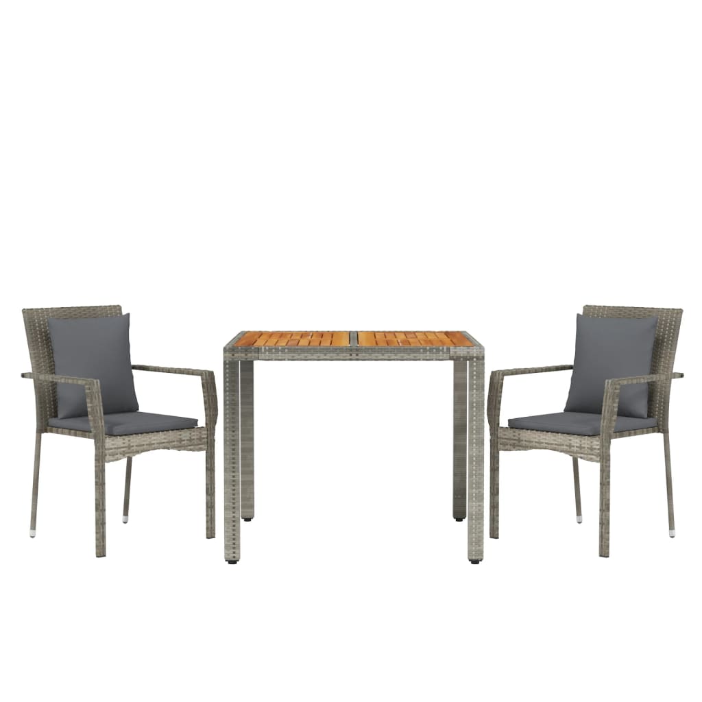3-Delige Tuinset Met Kussens Poly Rattan 2