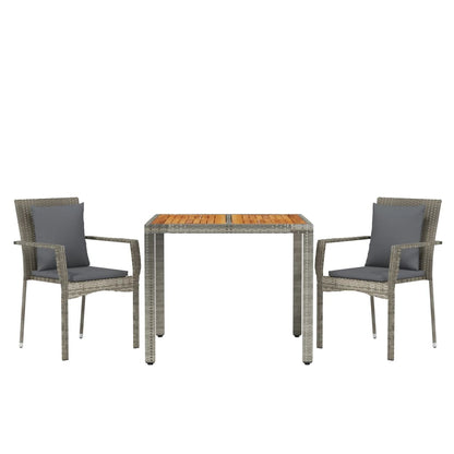 3-Delige Tuinset Met Kussens Poly Rattan 2