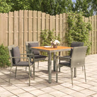 -Delige Tuinset Met Kussens Poly Rattan 5 90 cm tafellengte Grijs