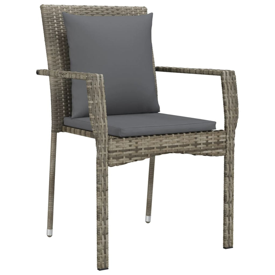 -Delige Tuinset Met Kussens Poly Rattan 5 150 cm tafellengte Grijs