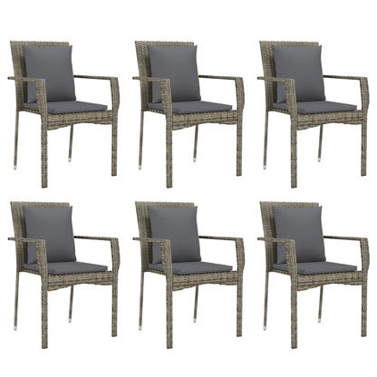 -Delige Tuinset Met Kussens Poly Rattan 7 150 cm tafellengte Grijs