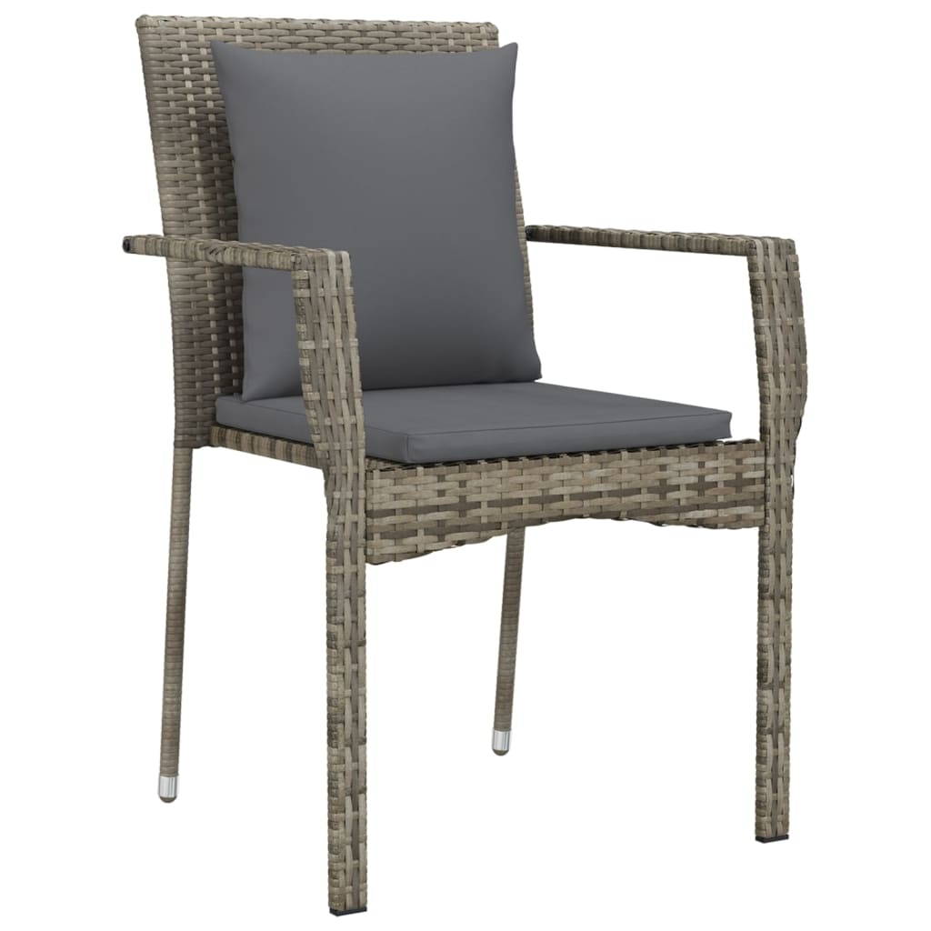 -Delige Tuinset Met Kussens Poly Rattan 7 150 cm tafellengte Grijs