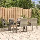 7-Piece Garden Set with Cushions Poly Rattan Grey