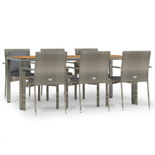 -Delige Tuinset Met Kussens Poly Rattan 7 190 cm tafellengte Grijs