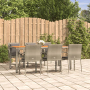 Tuinset 7-delig poly rattan grijs met kussens
