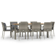 -Delige Tuinset Met Kussens Poly Rattan 9 190 cm tafellengte Grijs