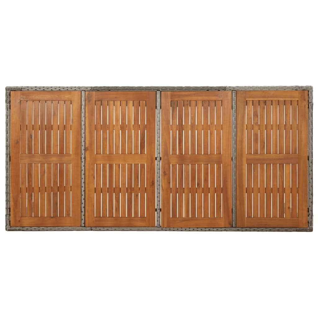 -Delige Tuinset Met Kussens Poly Rattan 9 190 cm tafellengte Grijs