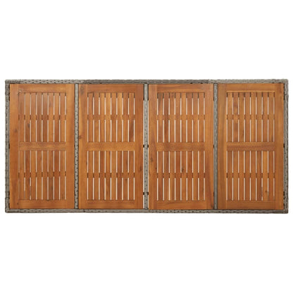 -Delige Tuinset Met Kussens Poly Rattan 9 190 cm tafellengte Grijs