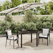 3-Delige Tuinset Met Kussens Poly Rattan 2 90 cm tafellengte Zwart