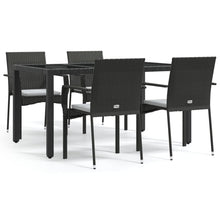 -Delige Tuinset Met Kussens Poly Rattan 5 150 cm tafellengte Zwart