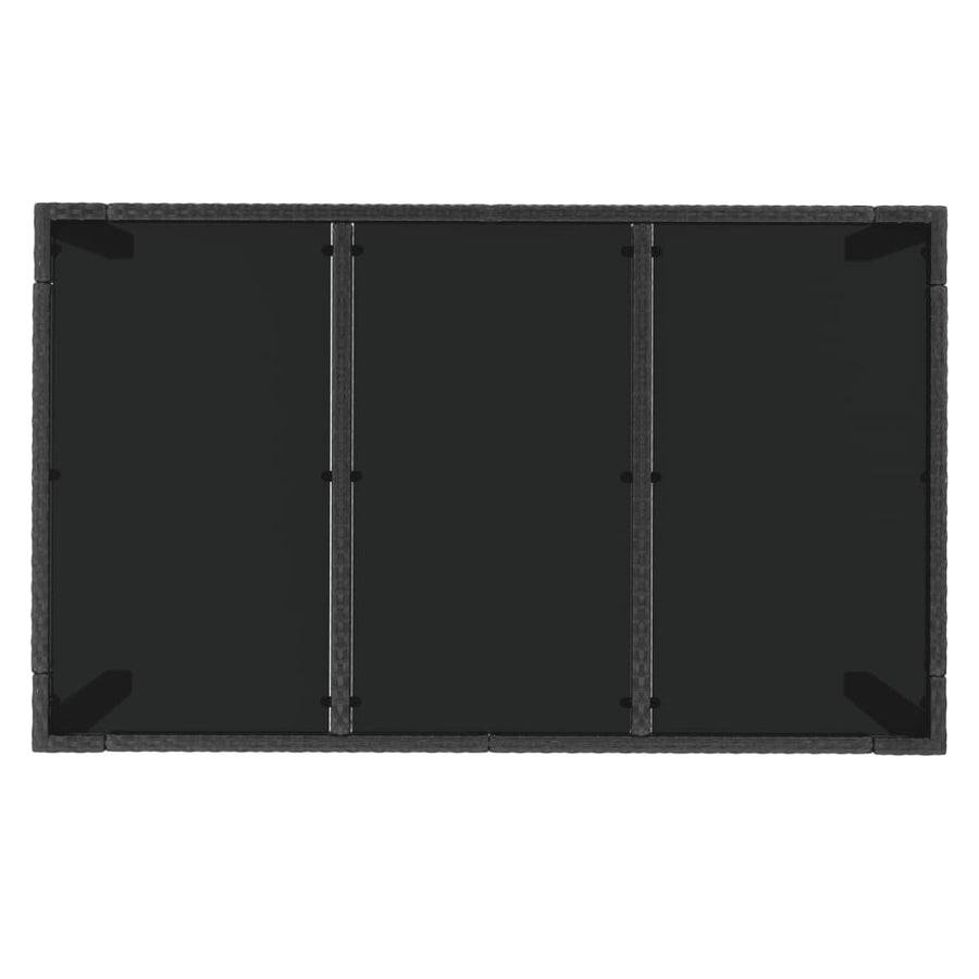 -Delige Tuinset Met Kussens Poly Rattan 5 150 cm tafellengte Zwart
