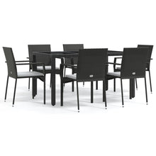 -Delige Tuinset Met Kussens Poly Rattan 7 150 cm tafellengte Zwart