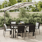 Tuinset 7-delig poly rattan zwart acaciahout