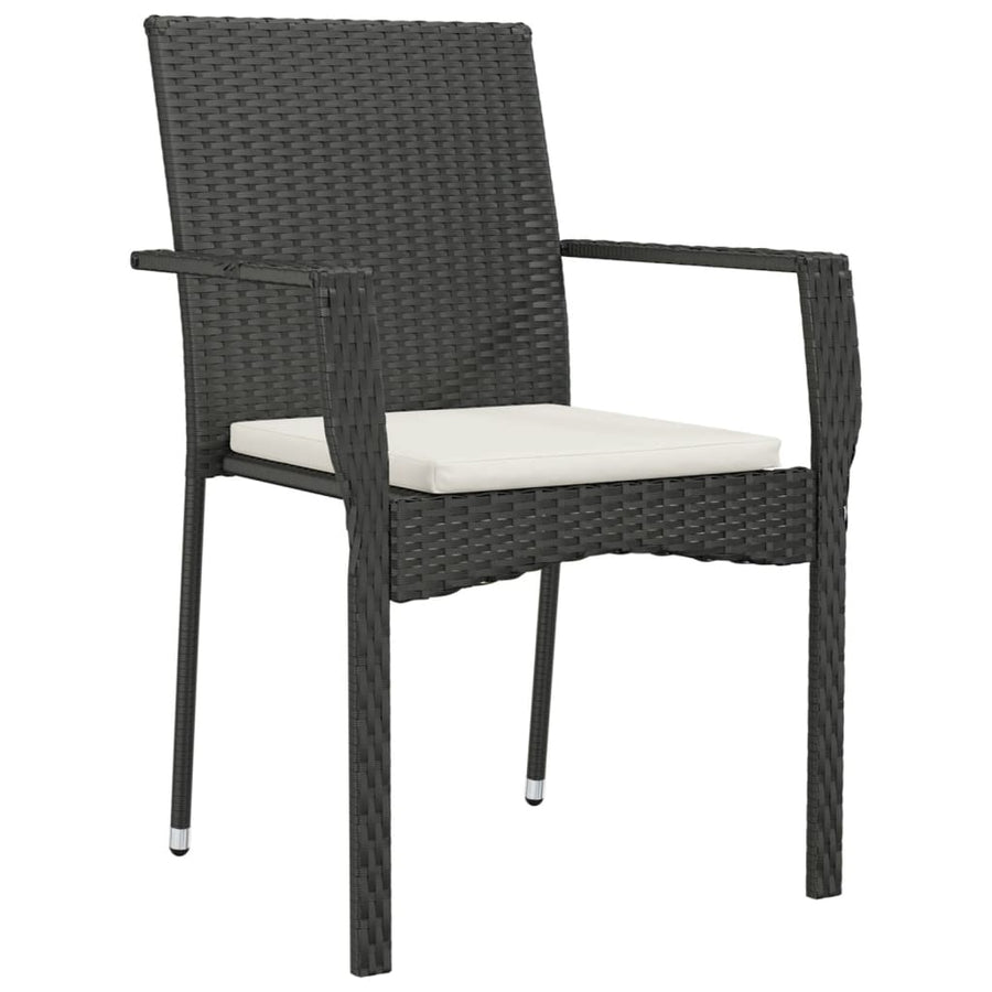 -Delige Tuinset Met Kussens Poly Rattan 7 190 cm tafellengte Zwart