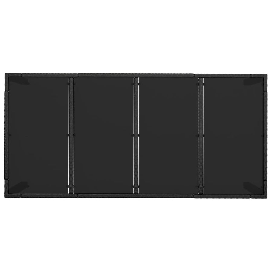 -Delige Tuinset Poly Rattan 9 190 cm tafellengte Zwart