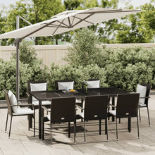-Delige Tuinset Poly Rattan 9 190 cm tafellengte Zwart