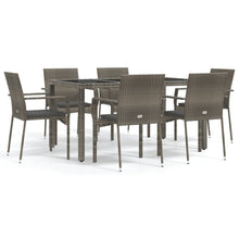 -Delige Tuinset Met Kussens Poly Rattan 7 150 cm tafellengte Grijs