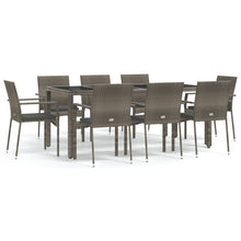 -Delige Tuinset Met Kussens Poly Rattan 9 190 cm tafellengte Grijs
