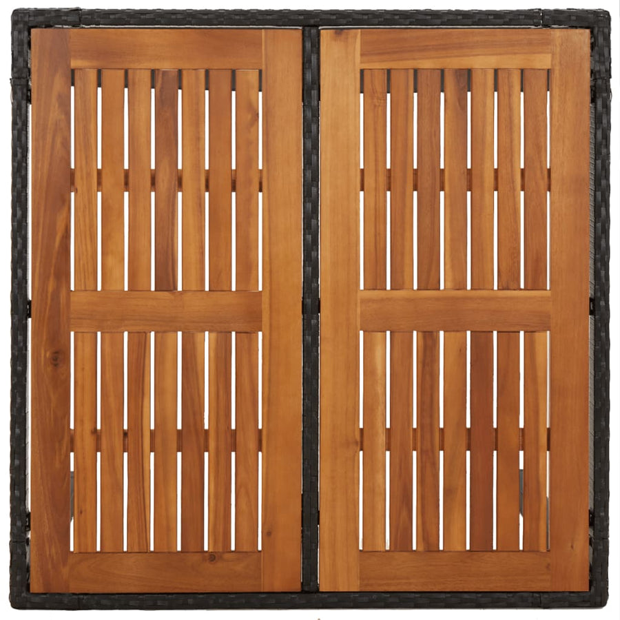 -Delige Tuinset Met Kussens Poly Rattan 3 90 cm tafellengte Zwart