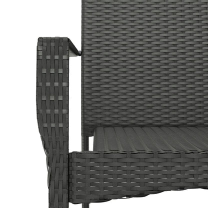 -Delige Tuinset Met Kussens Poly Rattan 5 90 cm tafellengte Zwart