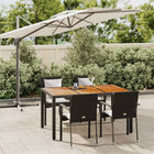 Tuinset 5-delig poly rattan zwart met kussens