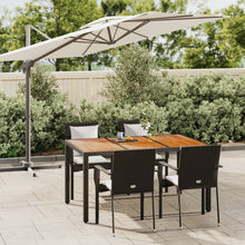 -Delige Tuinset Met Kussens Poly Rattan 5 150 cm tafellengte Zwart