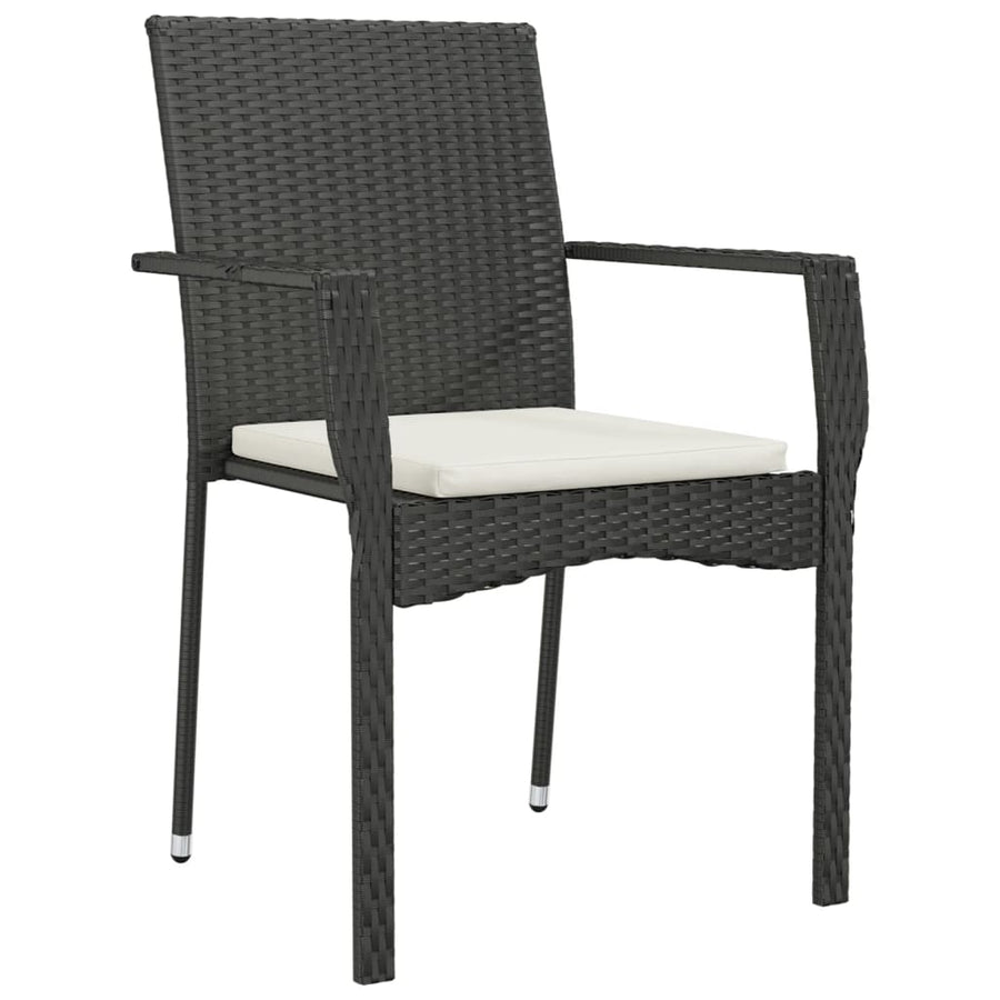 9-Delige Tuinset Poly Rattan Zwart 190 cm tafellengte