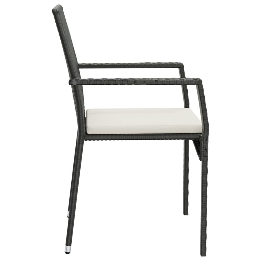 9-Delige Tuinset Poly Rattan Zwart 190 cm tafellengte