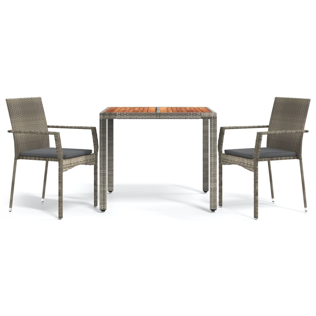 3-Delige Tuinset Met Kussens Poly Rattan 2