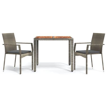 3-Delige Tuinset Met Kussens Poly Rattan 2