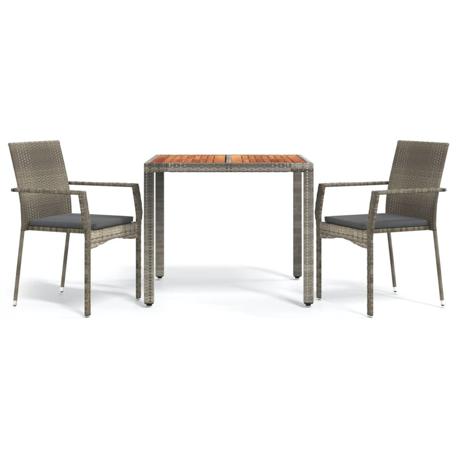 3-Delige Tuinset Met Kussens Poly Rattan 2
