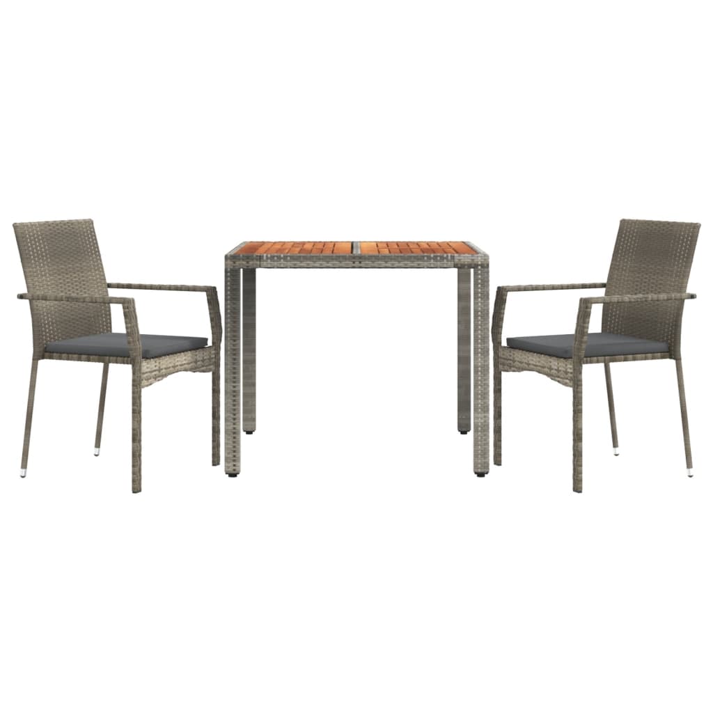 3-Delige Tuinset Met Kussens Poly Rattan 2