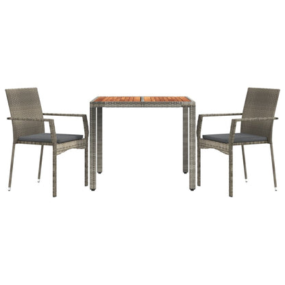3-Delige Tuinset Met Kussens Poly Rattan 2