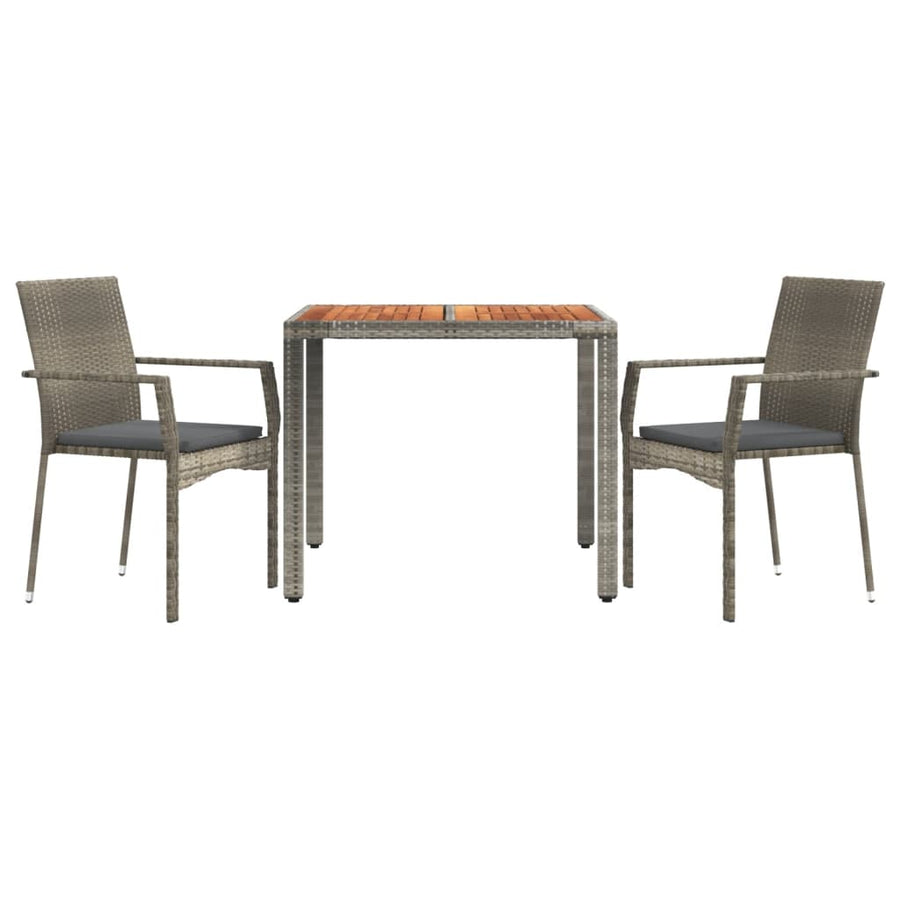 3-Delige Tuinset Met Kussens Poly Rattan 2