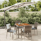 Tuinset 5-delig poly rattan grijs met kussens