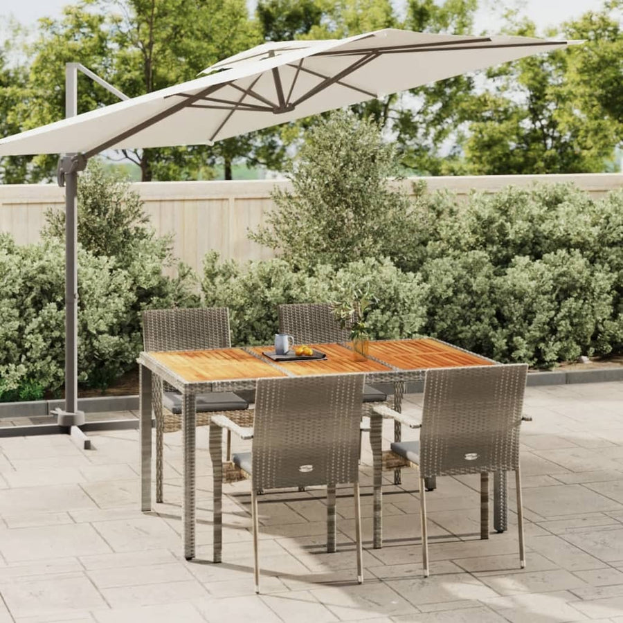 -Delige Tuinset Met Kussens Poly Rattan 5 150 cm tafellengte Grijs