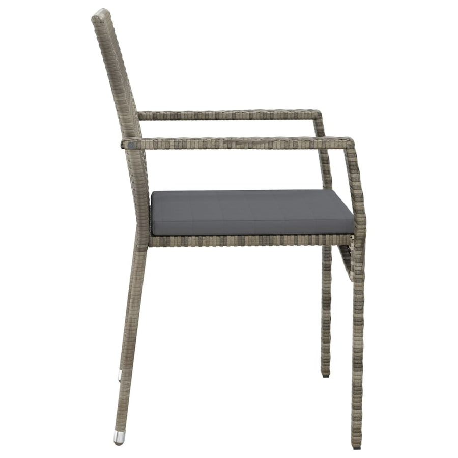 -Delige Tuinset Met Kussens Poly Rattan 7 190 cm tafellengte Grijs