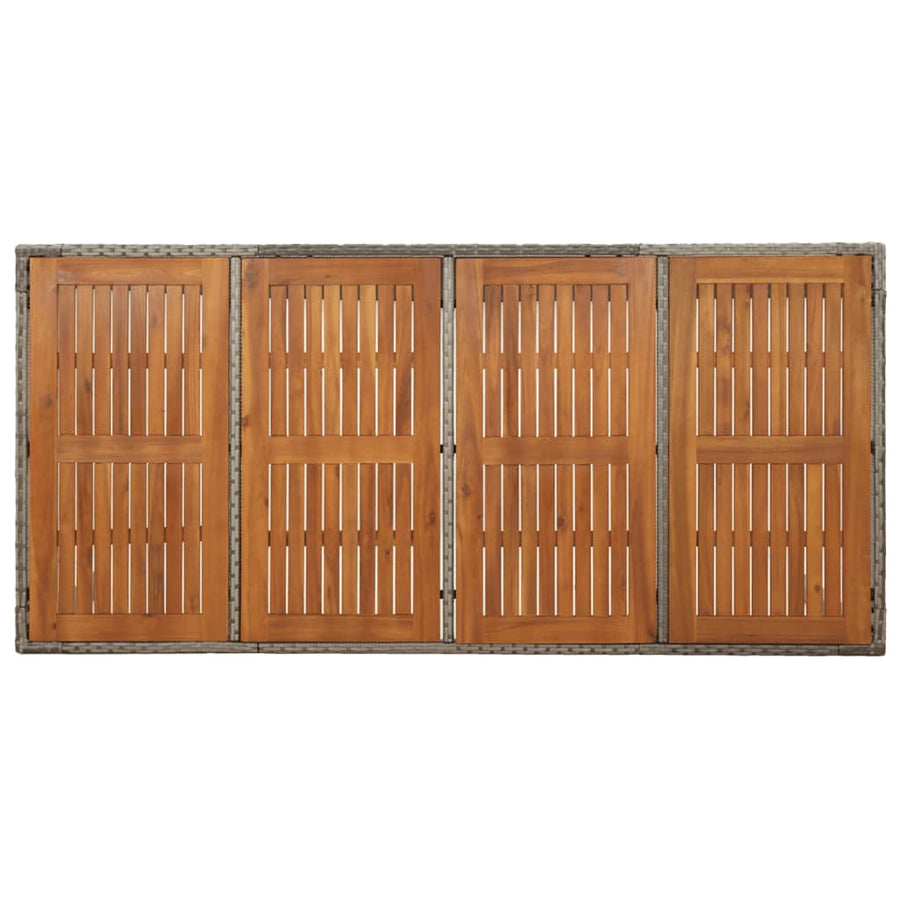 -Delige Tuinset Met Kussens Poly Rattan 9 190 cm tafellengte Grijs