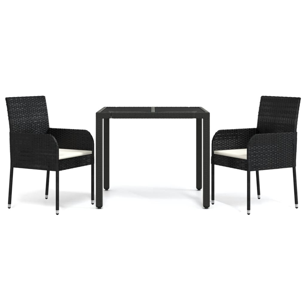 3-Delige Tuinset Met Kussens Poly Rattan 2