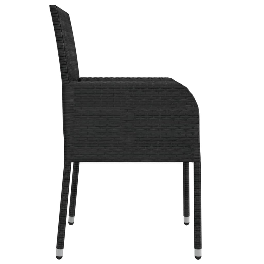 5-Delige Tuinset Met Kussens Poly Rattan 4 90 cm tafellengte Zwart