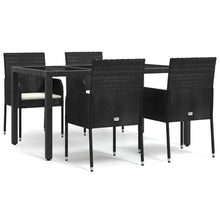 -Delige Tuinset Met Kussens Poly Rattan 5 150 cm tafellengte Zwart