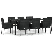 -Delige Tuinset Poly Rattan 9 190 cm tafellengte Zwart