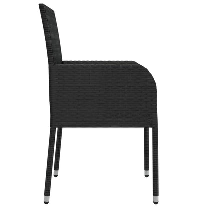 -Delige Tuinset Poly Rattan 9 190 cm tafellengte Zwart