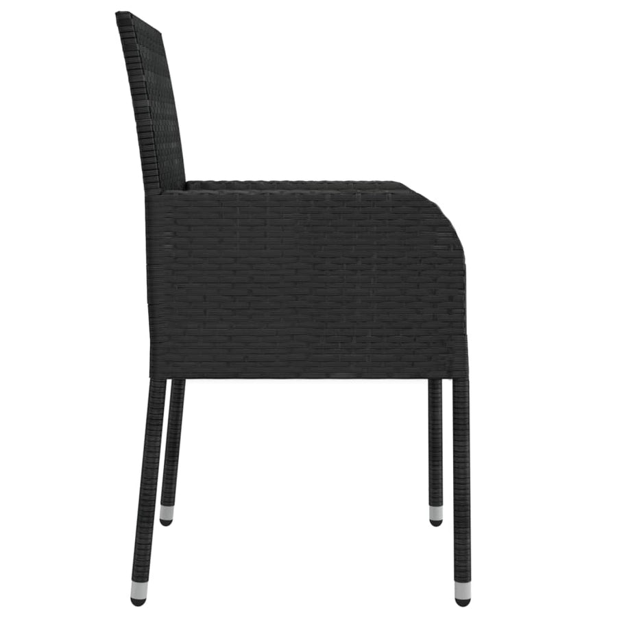 -Delige Tuinset Poly Rattan 9 190 cm tafellengte Zwart